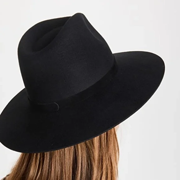 NWT Lack of Color Black wool hat NEW Lack of Color The Sierra Boater Hat in Black Wool Wide  main image 4
